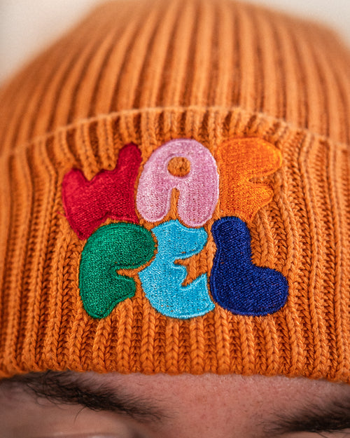 WAFFEL BUBBLE BEANIE ORANGE