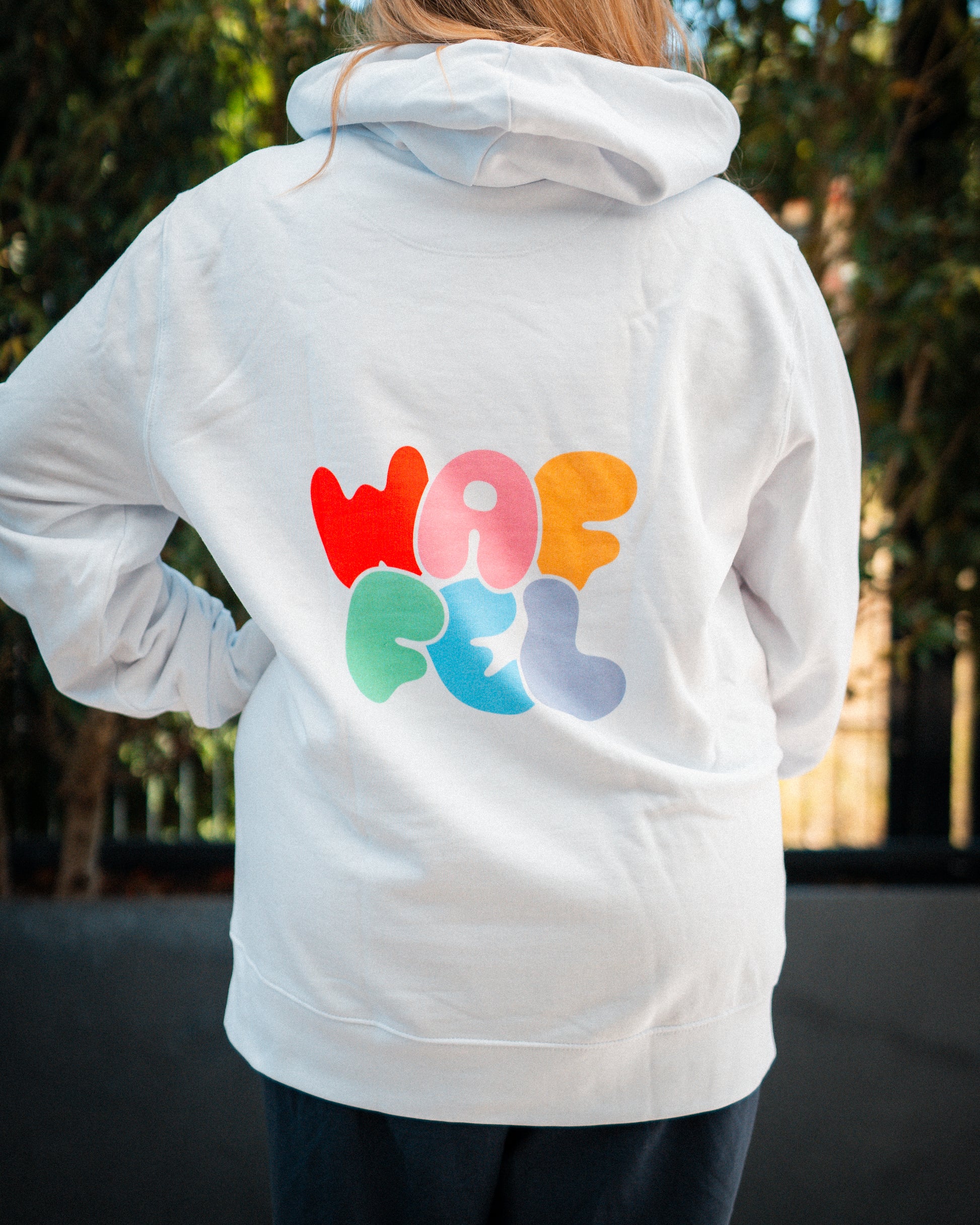WAFFEL BUBBLE HOODIE WEIß