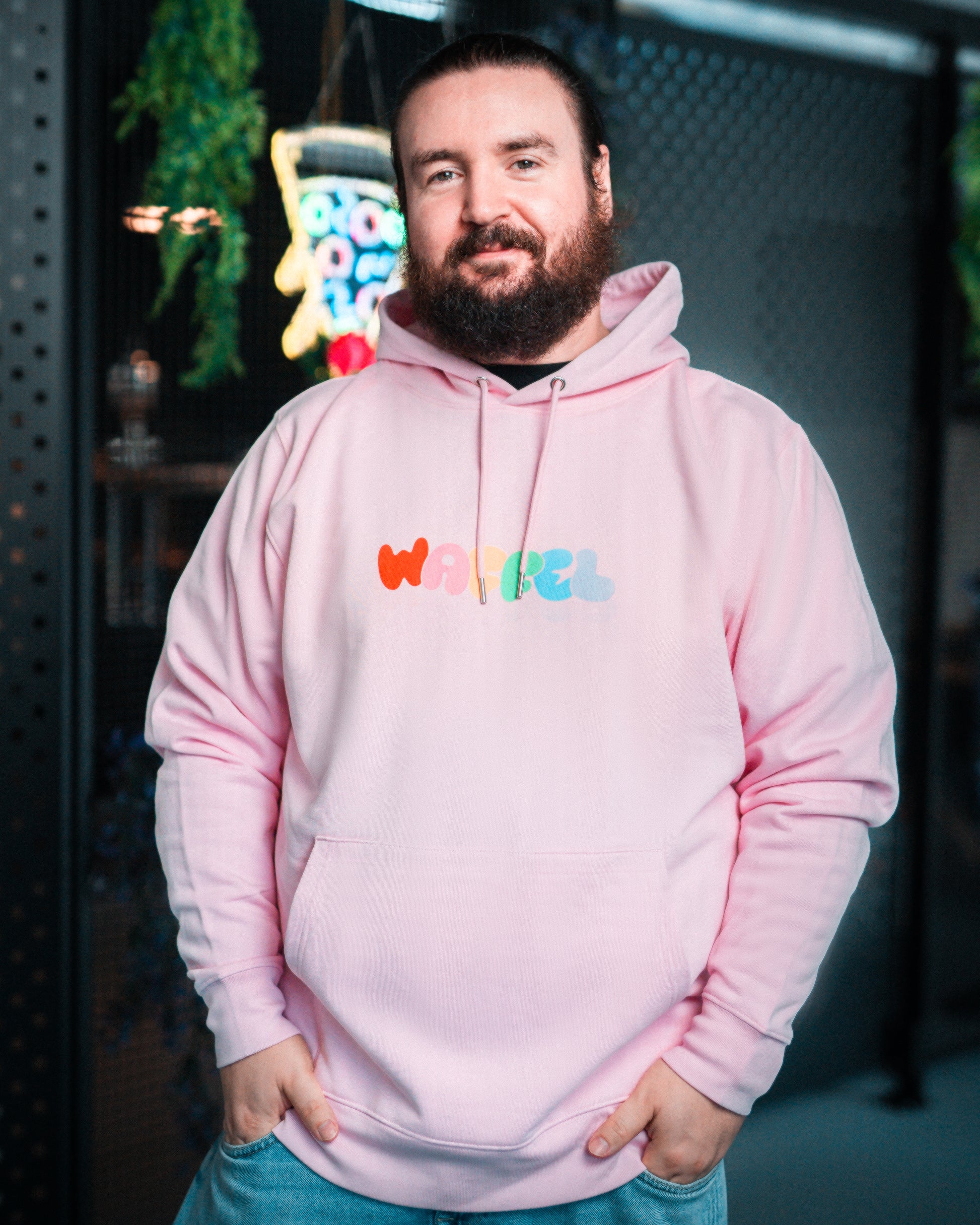 WAFFEL BUBBLE HOODIE ROSA