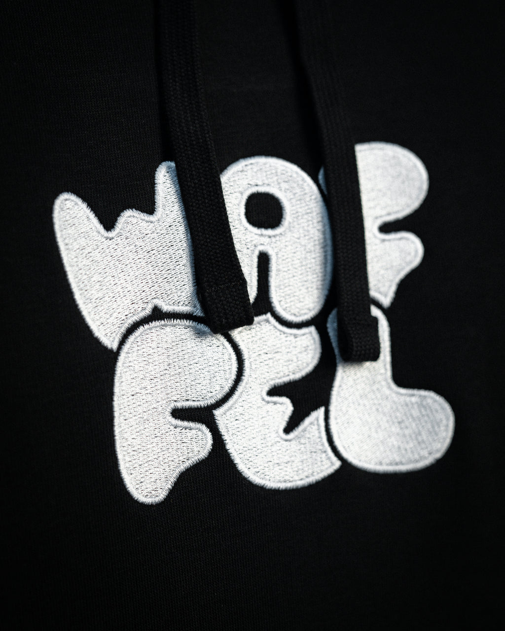 WAFFEL BUBBLE STICK HOODIE SCHWARZ