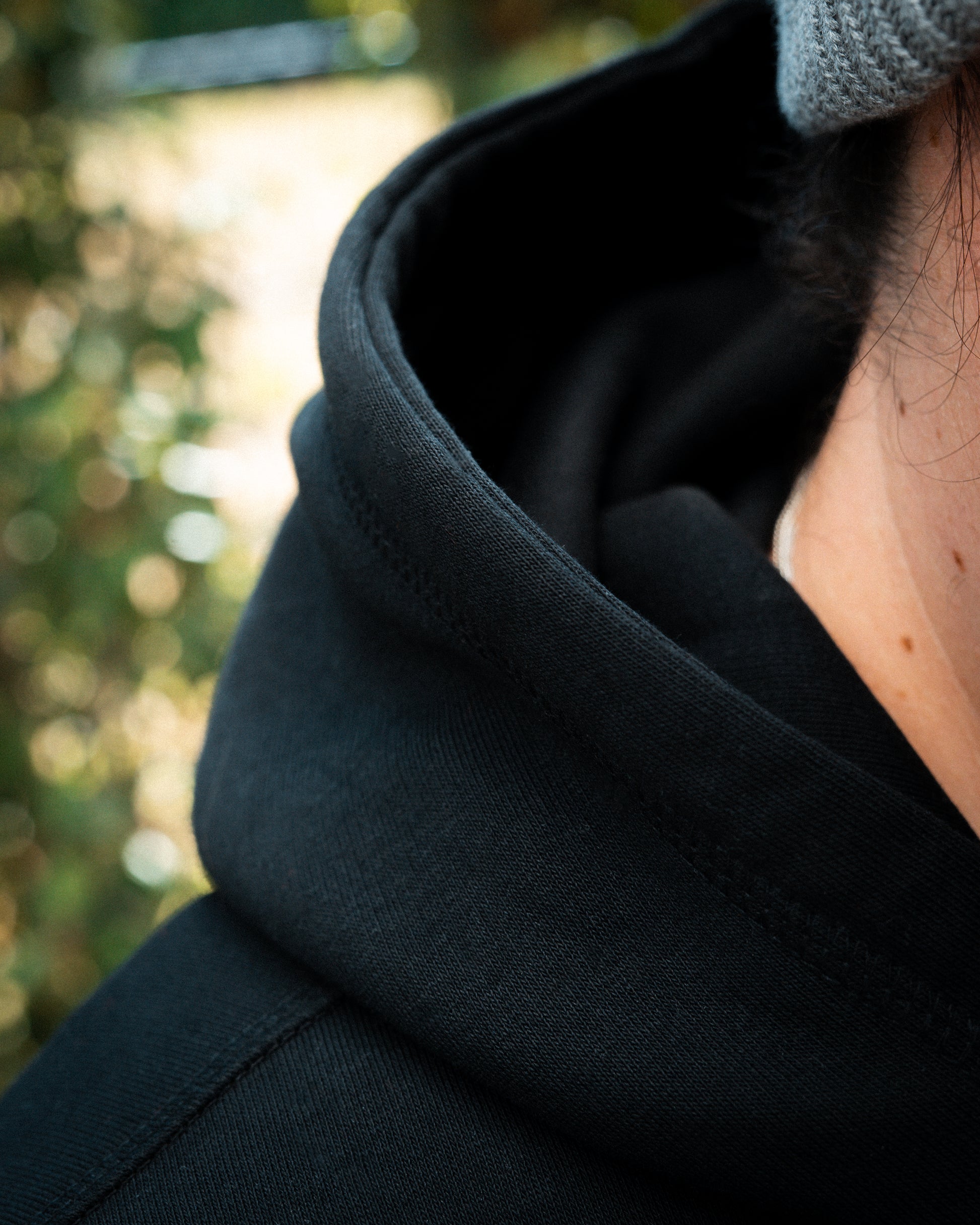 WAFFEL BUBBLE HOODIE SCHWARZ