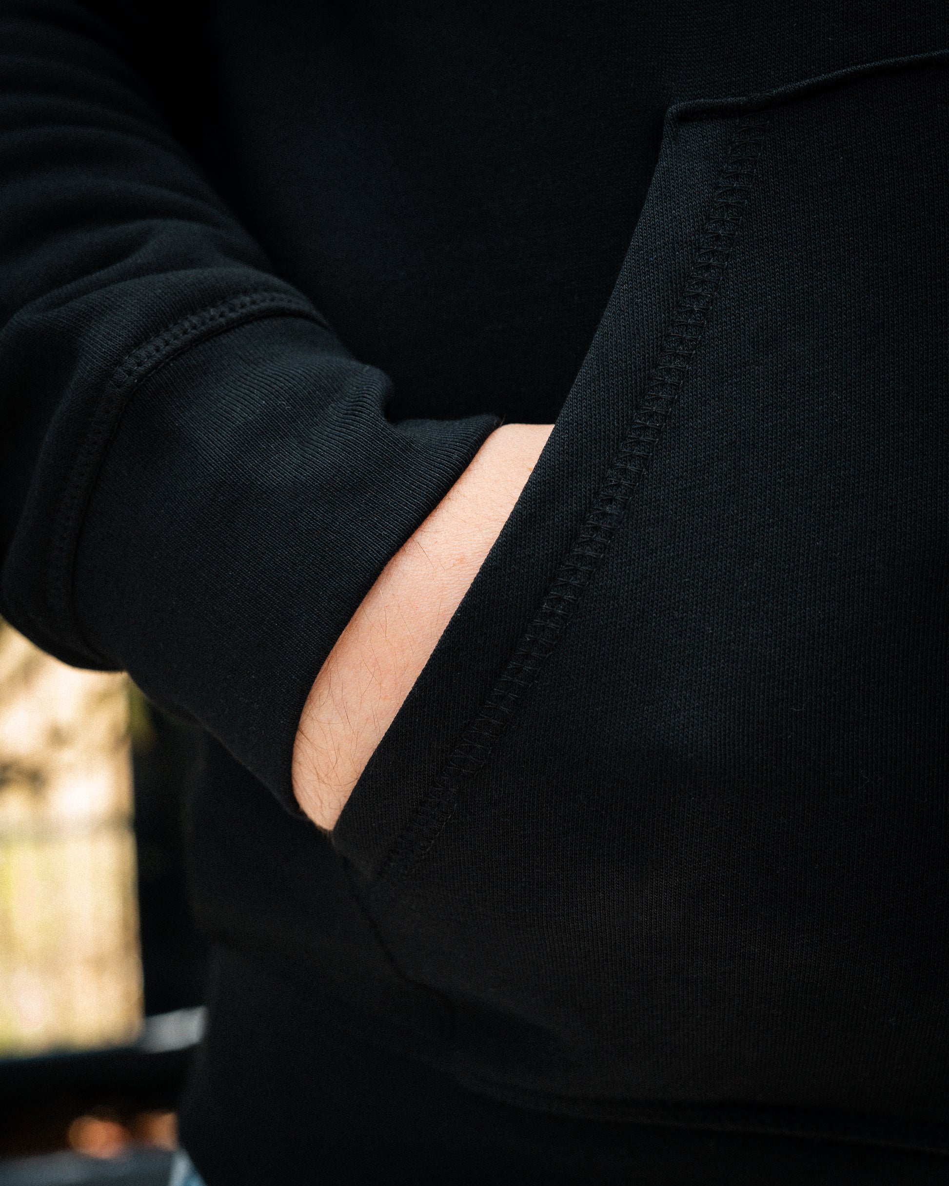 WAFFEL BUBBLE HOODIE SCHWARZ