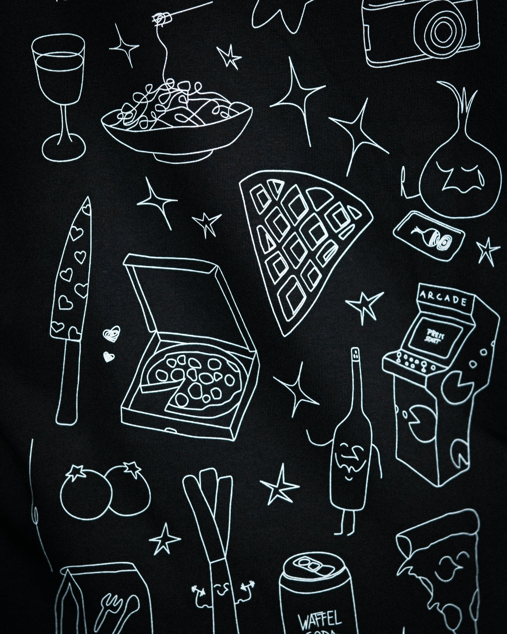 WAFFEL SKETCH HOODIE SCHWARZ