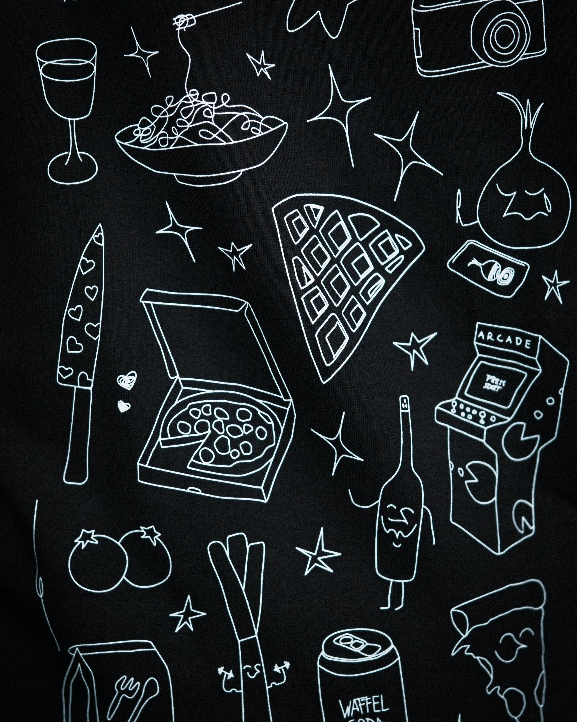 WAFFEL SKETCH HOODIE SCHWARZ