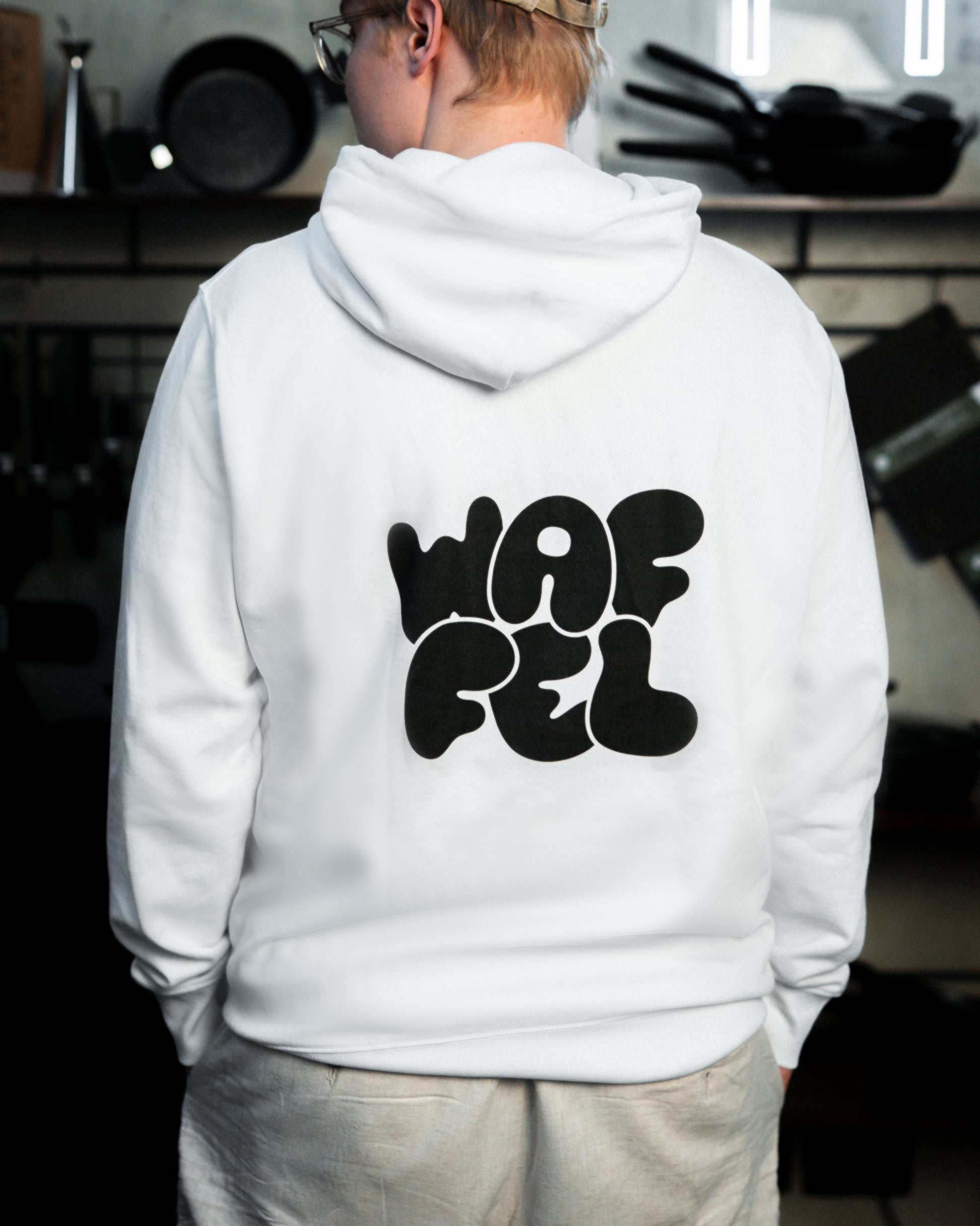 WAFFEL BUBBLE HOODIE WEIß