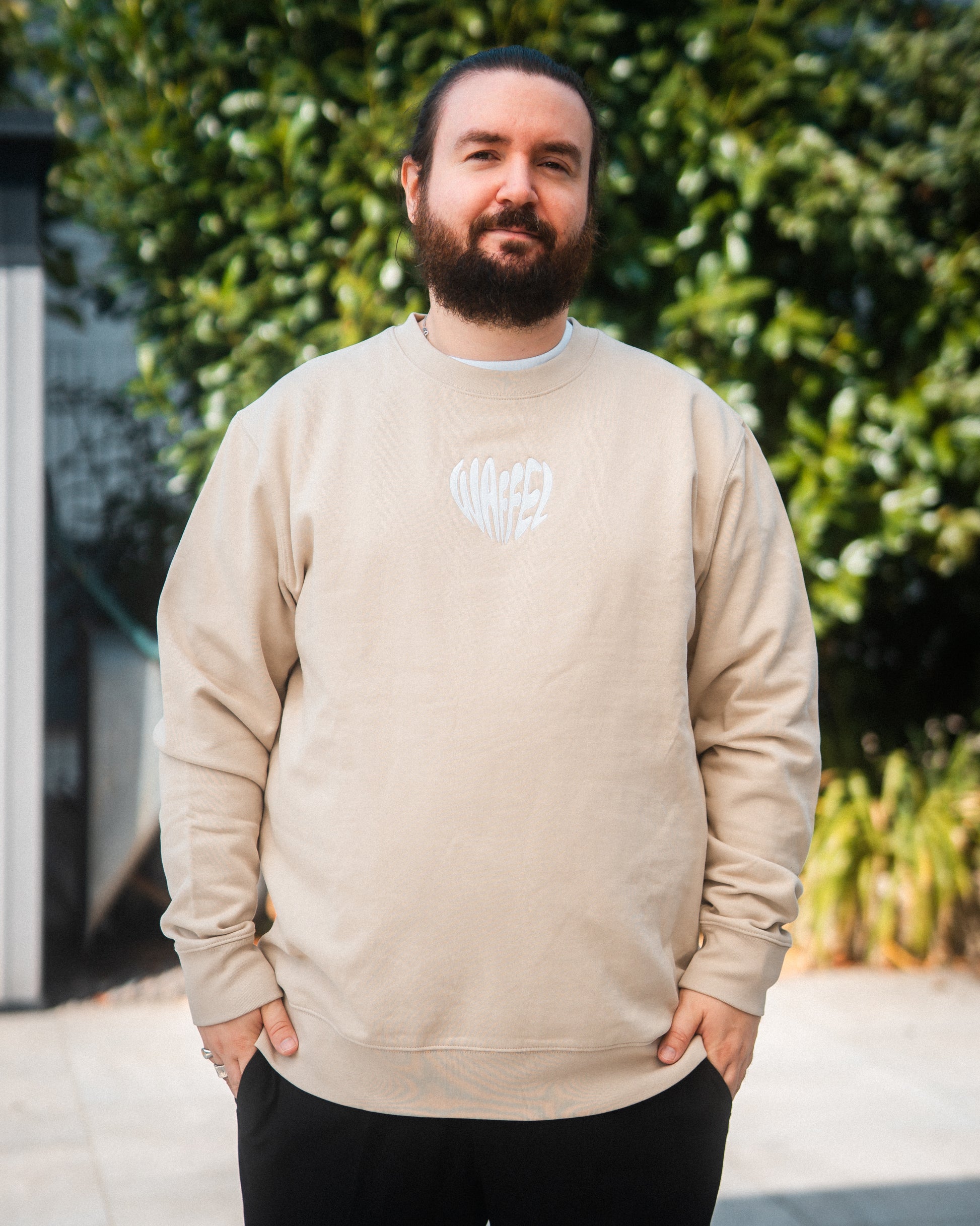 WAFFEL HERZ STICK SWEATER BEIGE