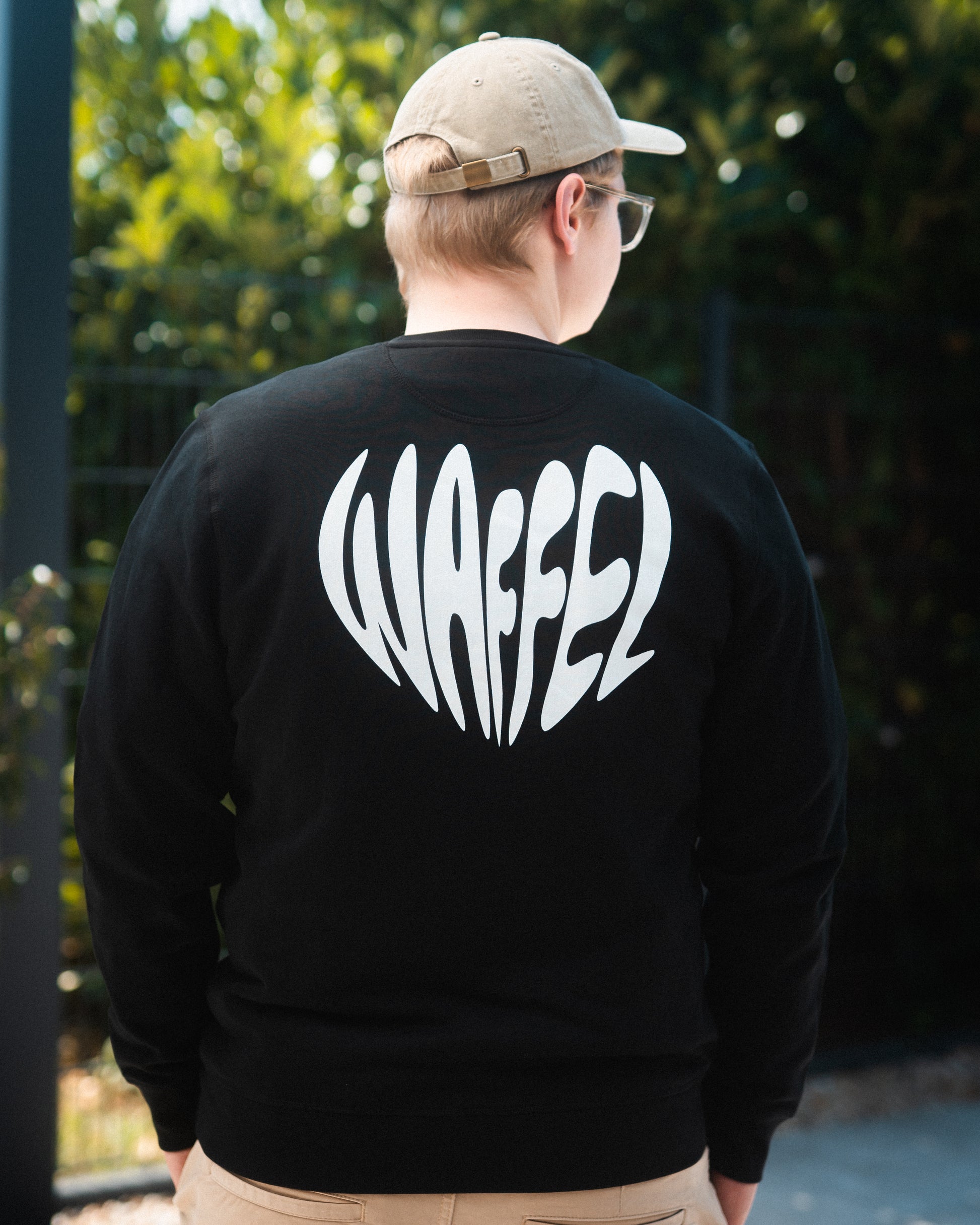 WAFFEL HERZ SWEATER SCHWARZ