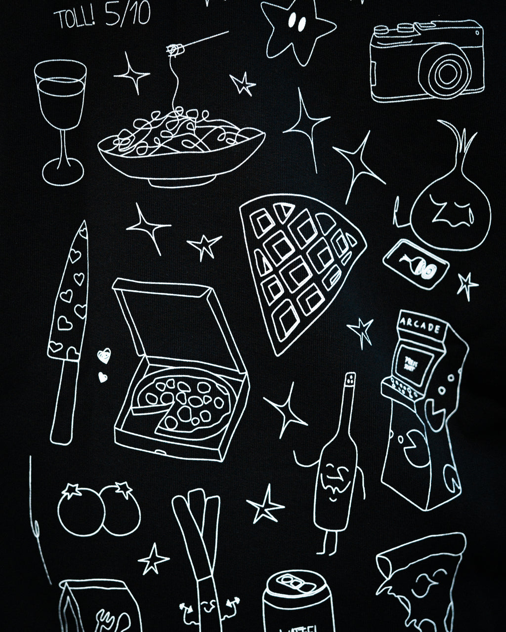 WAFFEL SKETCH SWEATER SCHWARZ