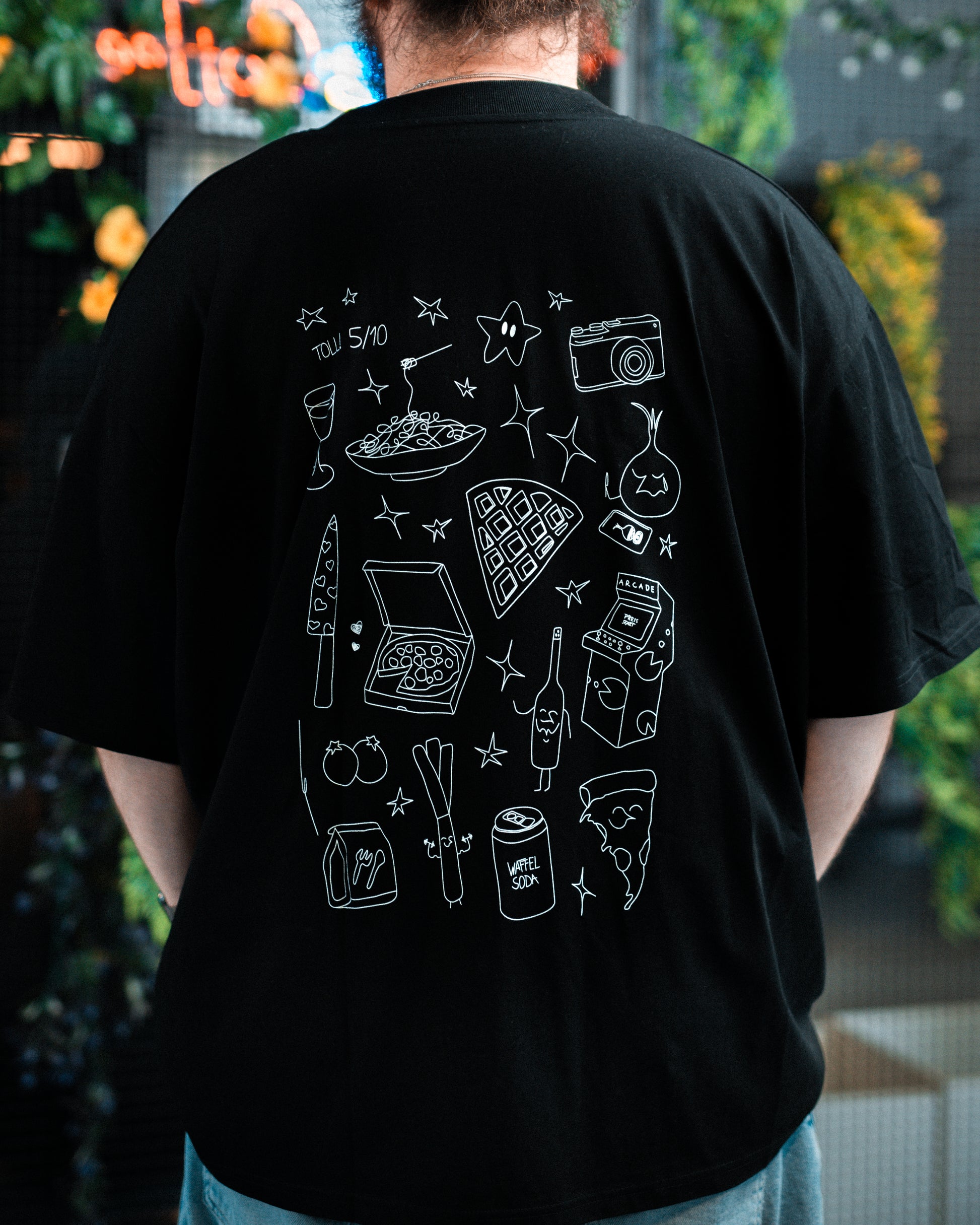 WAFFEL SKETCH T-SHIRT SCHWARZ