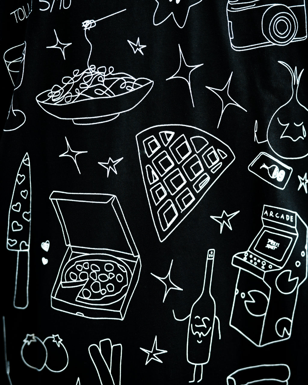 WAFFEL SKETCH T-SHIRT SCHWARZ