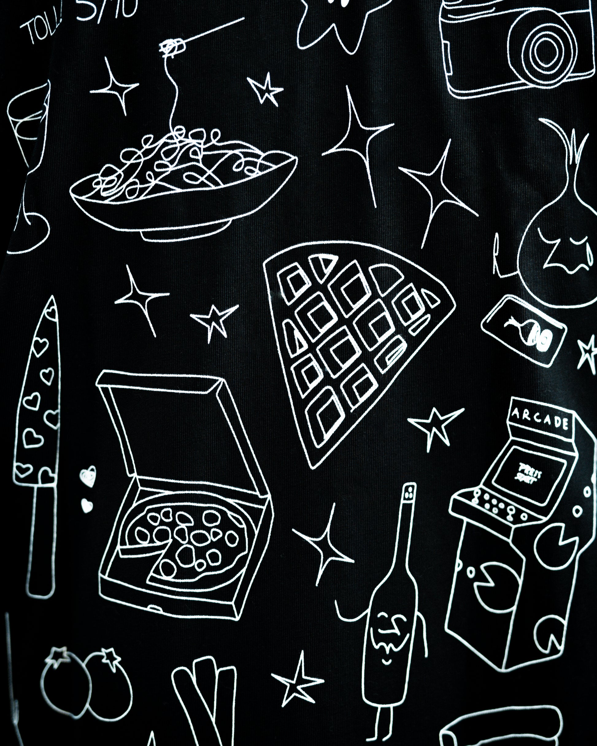 WAFFEL SKETCH T-SHIRT SCHWARZ