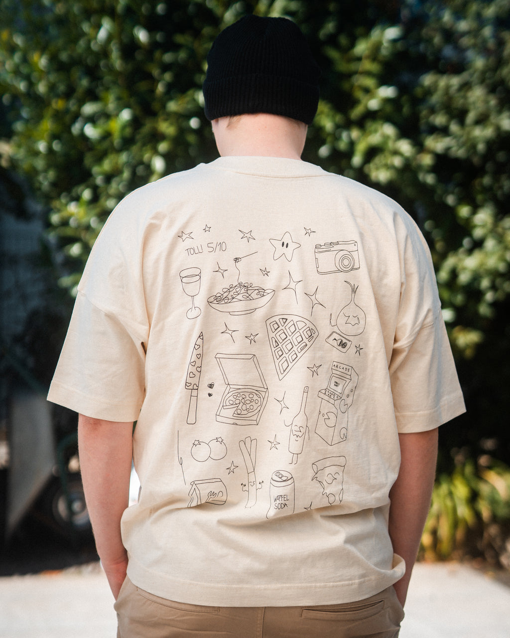 WAFFEL SKETCH T-SHIRT BEIGE