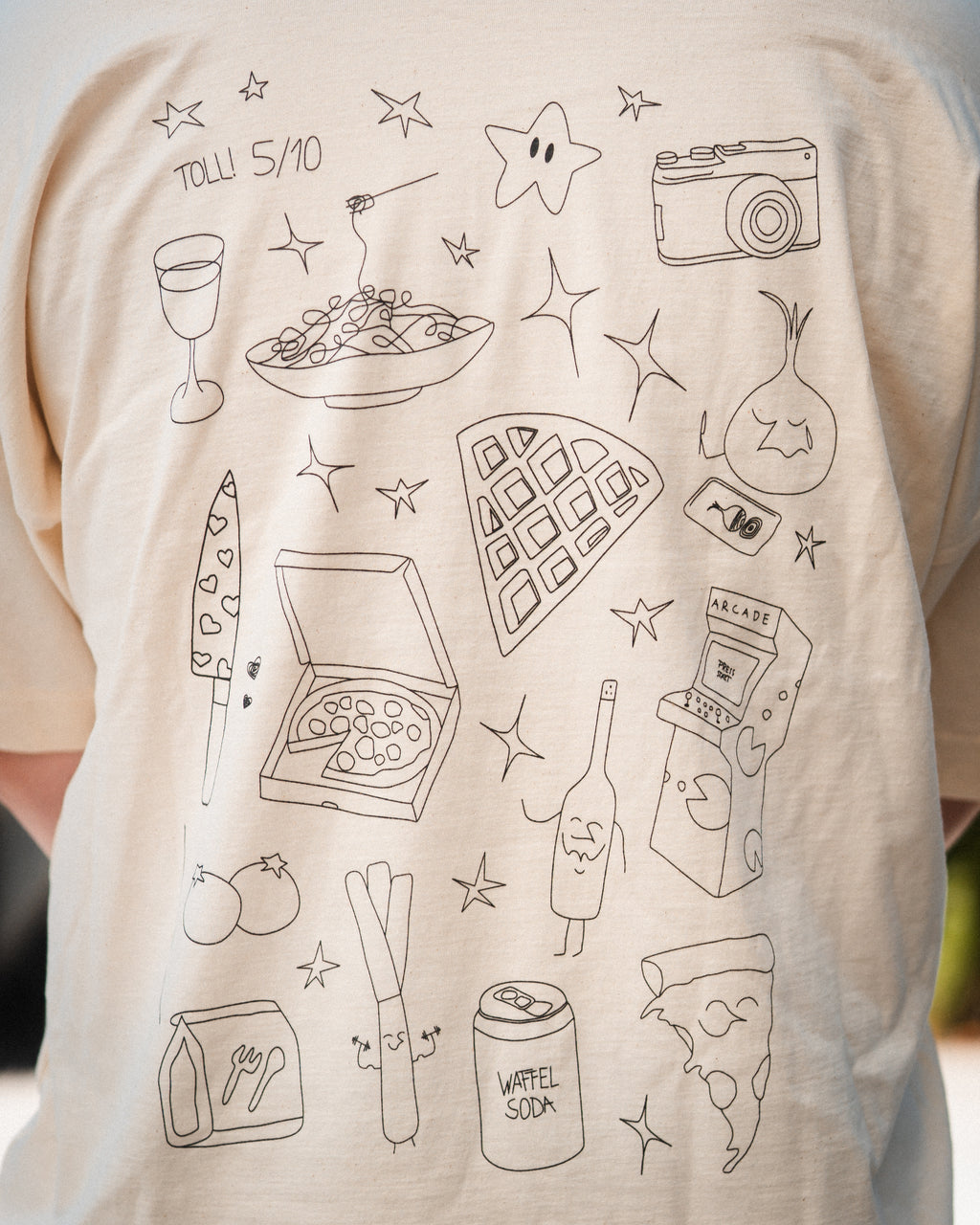 WAFFEL SKETCH T-SHIRT BEIGE