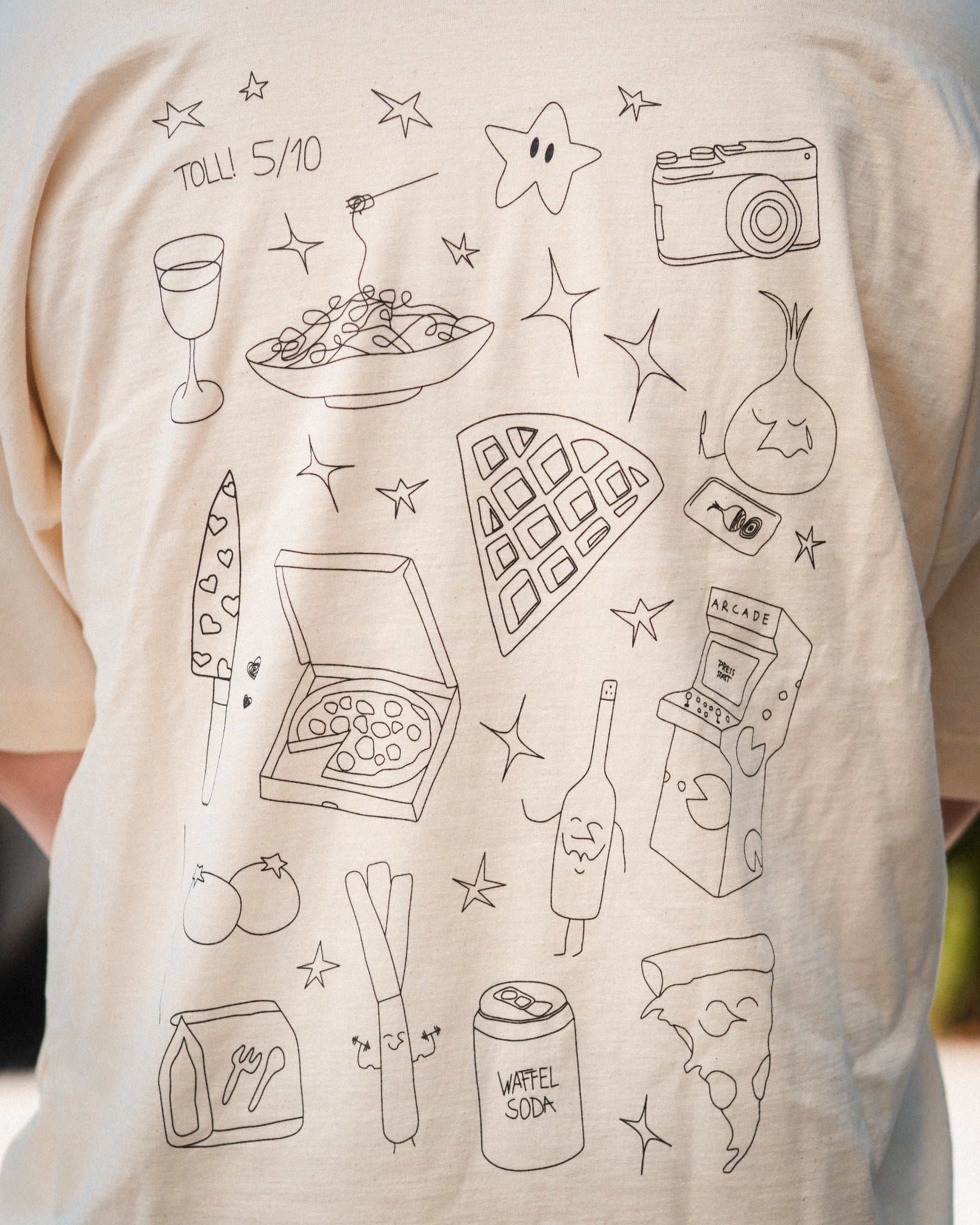 WAFFEL SKETCH T-SHIRT BEIGE
