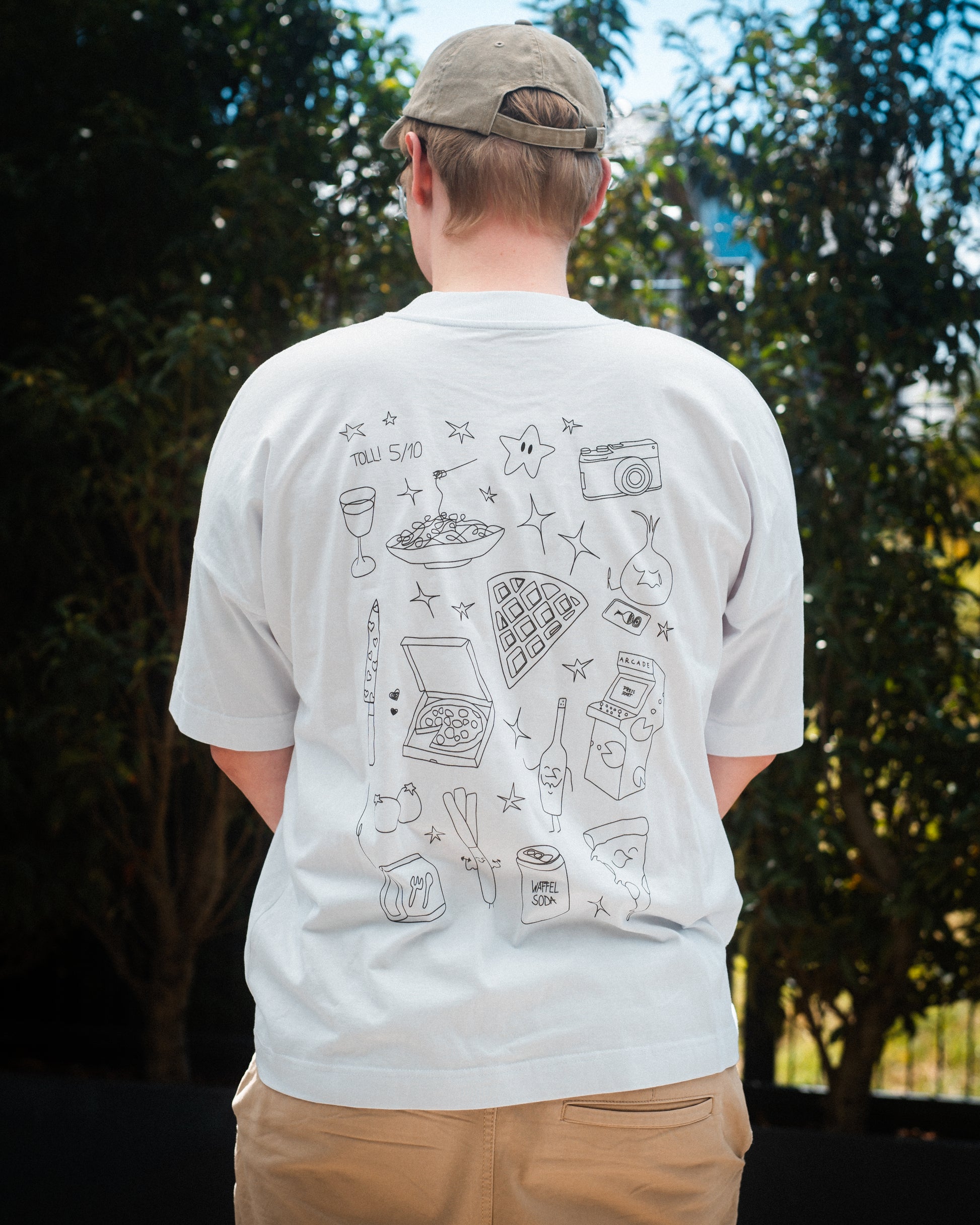 WAFFEL SKETCH T-SHIRT WEIß