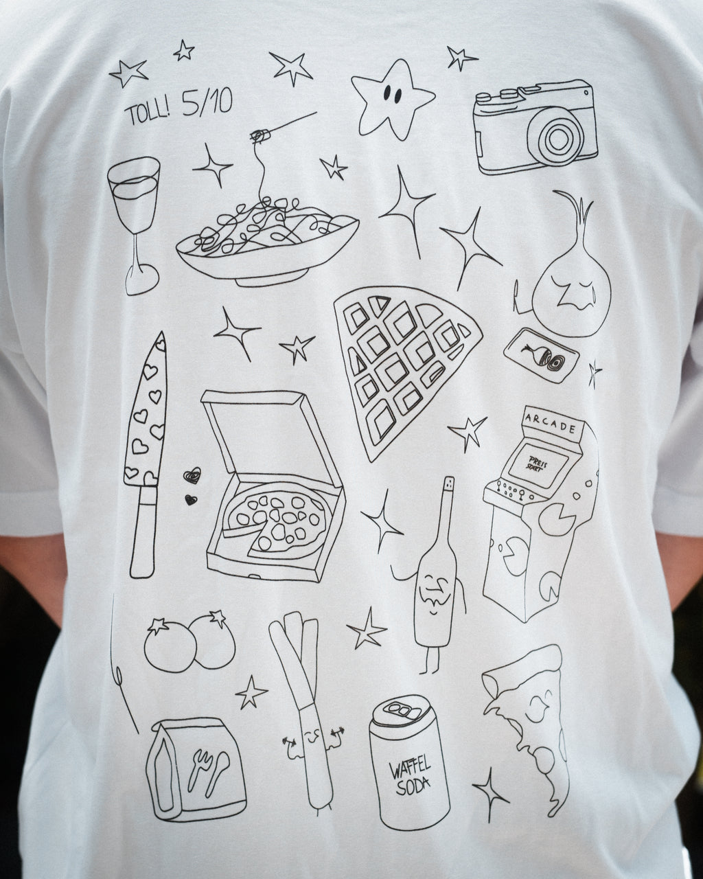 WAFFEL SKETCH T-SHIRT WEIß