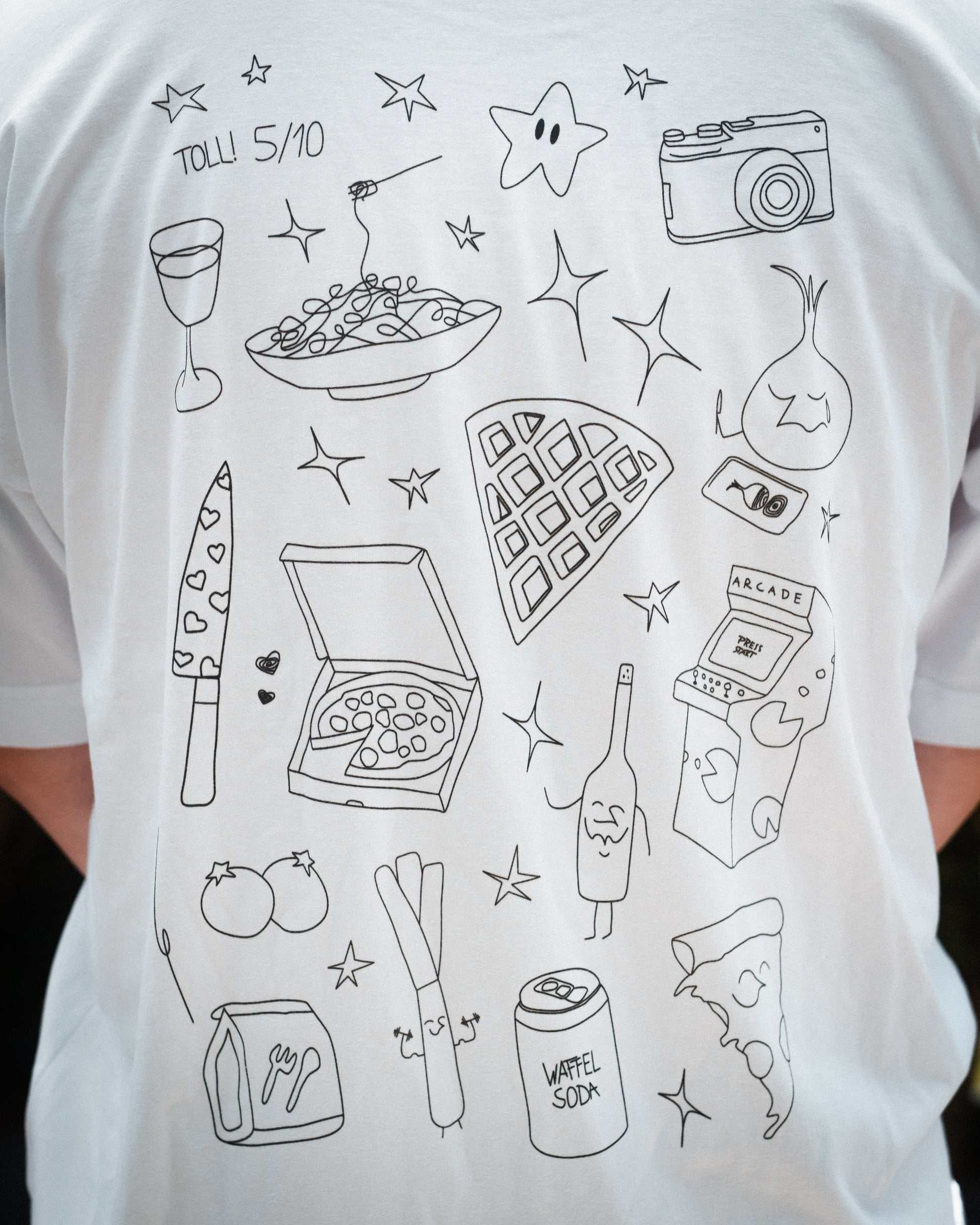 WAFFEL SKETCH T-SHIRT WEIß