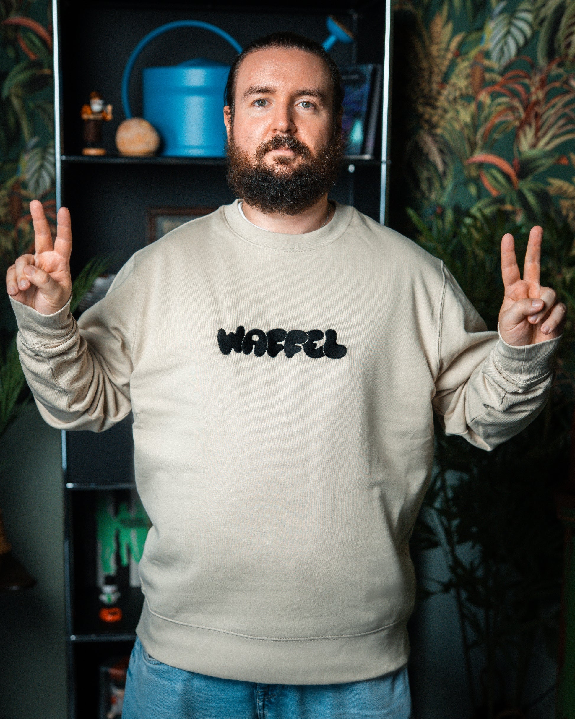 WAFFEL BUBBLE STICK SWEATER BEIGE